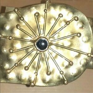 Vintage Hammered Metal Gold Toned Expandable Belt (PB)